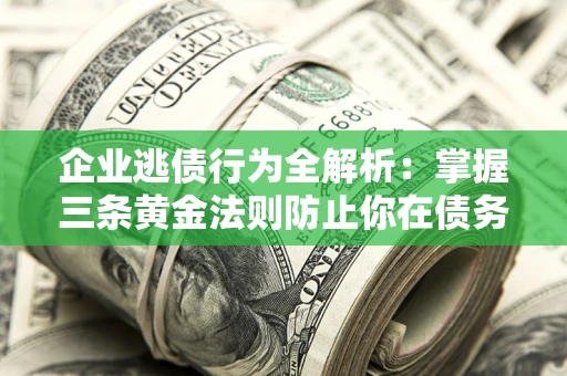 武汉企业逃债行为全解析：掌握三条黄金法则防止你在债务乱局中“踩雷”
